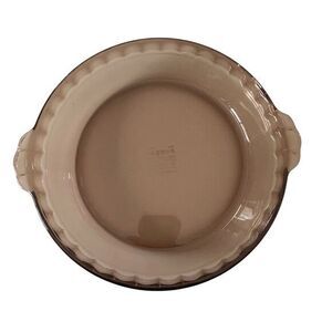 Vintage Pyrex‎ 229 USA Amber Glass Pie Plate Dish 9.5" Scalloped Fluted Edge